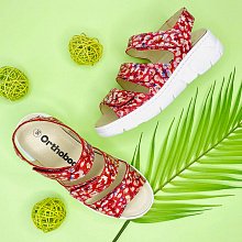 Ортопедические женские босоножки Orthoboom 
20325-14 красный с принтом фото 2