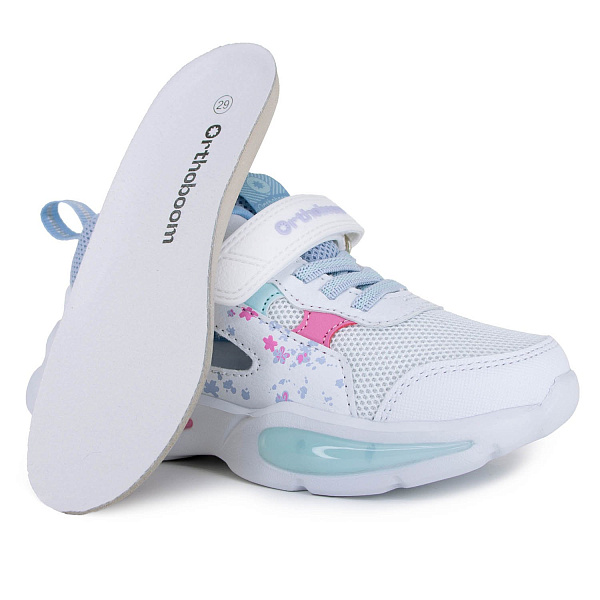 Детские кроссовки Orthoboom 32223-21 ярко-белый с васильковым