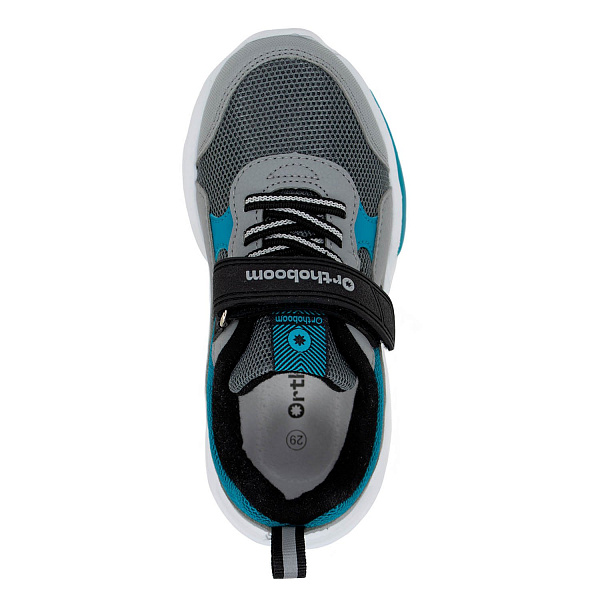 Детские кроссовки Orthoboom 32223-21 черно-серый с бирюзой с легкой подошвой Аэро