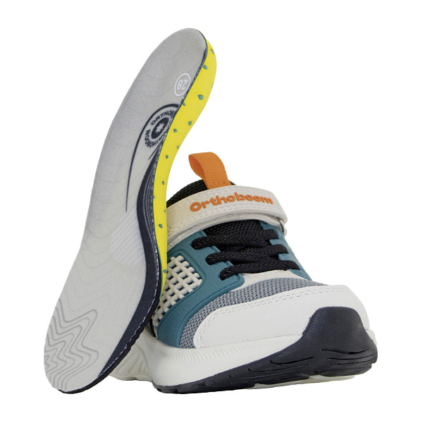 Детские кроссовки Orthoboom 37054-05 серо-синий с бежевым