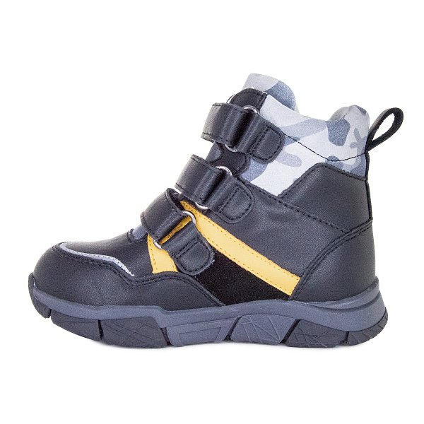 Детские ботинки ORTHOBOOM 87054-02 графит с желтым