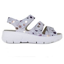 Ортопедические женские босоножки Orthoboom 
20325-14 бело-серый с принтом фото 3