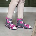 Детские сандалии ORTHOBOOM 71397-3 темно-серый с фуксией фото 7