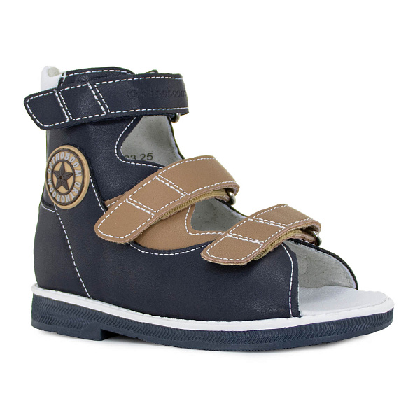 Детские сандалии Orthoboom 71597-33 темно-синий с коричневым фото 1