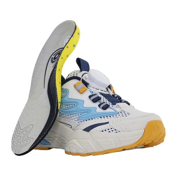 Детские кроссовки Orthoboom 35034-01 бело-голубой с мандариновым