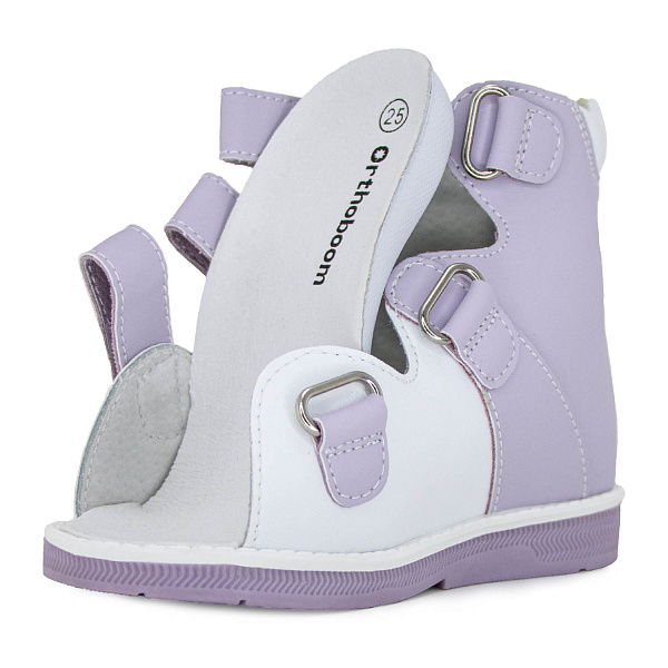 Детские ботинки летние Orthoboom 71597-33 сиренево-белый