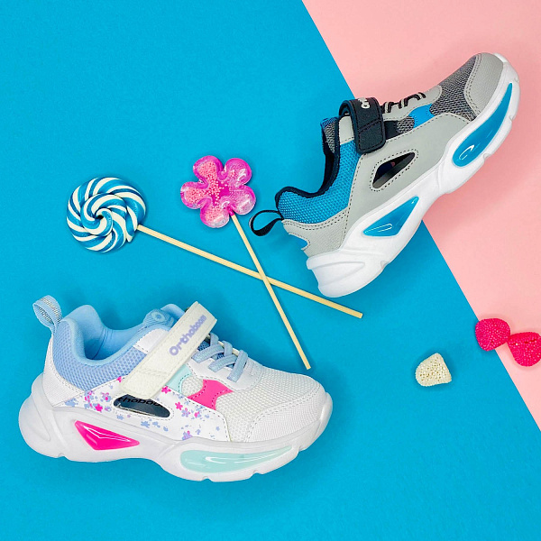 Детские кроссовки Orthoboom 32223-21 черно-серый с бирюзой с легкой подошвой Аэро