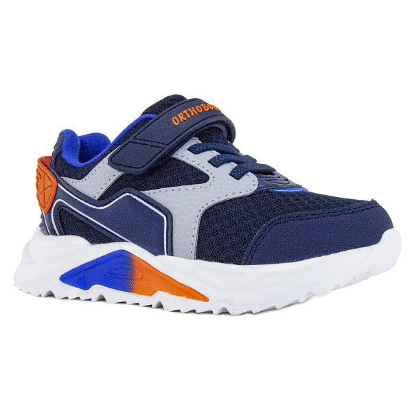 Кроссовки Orthoboom 30225-10 синий-серый-оранжевый с легкой подошвой Аэро фото 1