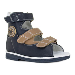 Детские сандалии Orthoboom 71597-33 темно-синий 
с коричневым фото 1