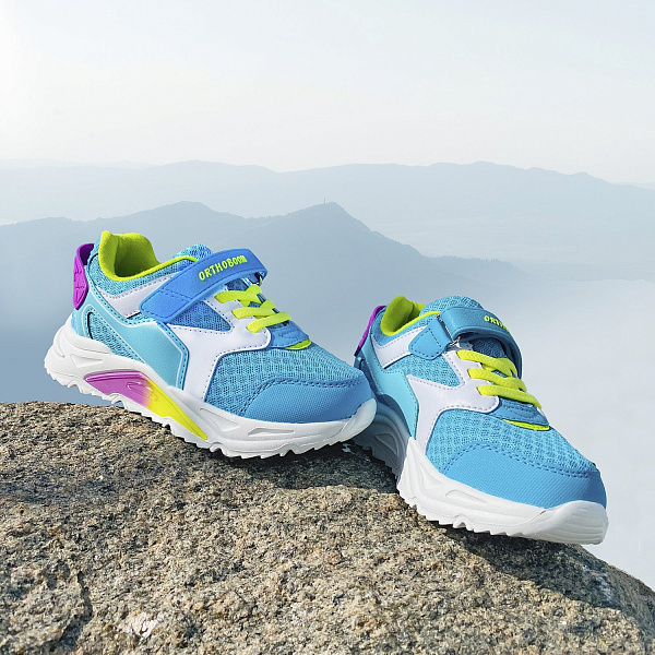 Кроссовки Orthoboom AIR 30225-10 бирюзовый-серый-салатовый