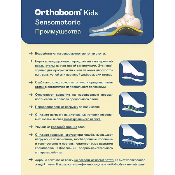 Ортопедические стельки 6405-02 голубой