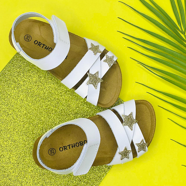 Детские биркенштоки Orthoboom 20325-12 золотистый со звездами