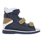 Детские ботинки летние Orthoboom 71057-01 темно-синий с карамельным