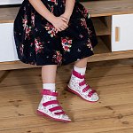 Детские сандалии ORTHOBOOM 81057-01 фуксия с цветочным принтом фото 7