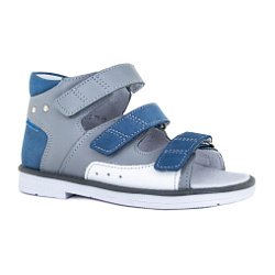 Детские сандалии Orthoboom 25057-10 серо-синий 
с белым фото 1