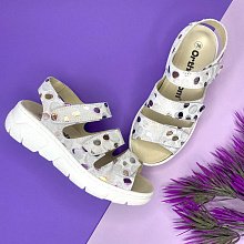 Ортопедические женские босоножки Orthoboom 
20325-14 бело-серый с принтом фото 2