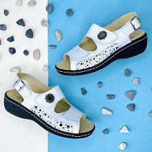 Ортопедические женские босоножки Orthoboom 
20323-01 белый с принтом фото 3