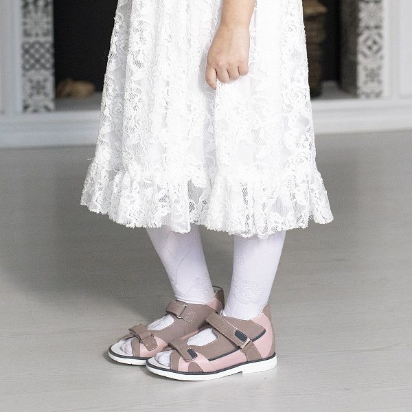 Детские сандалии ORTHOBOOM 27057-07 пыльно-лиловый с розовым