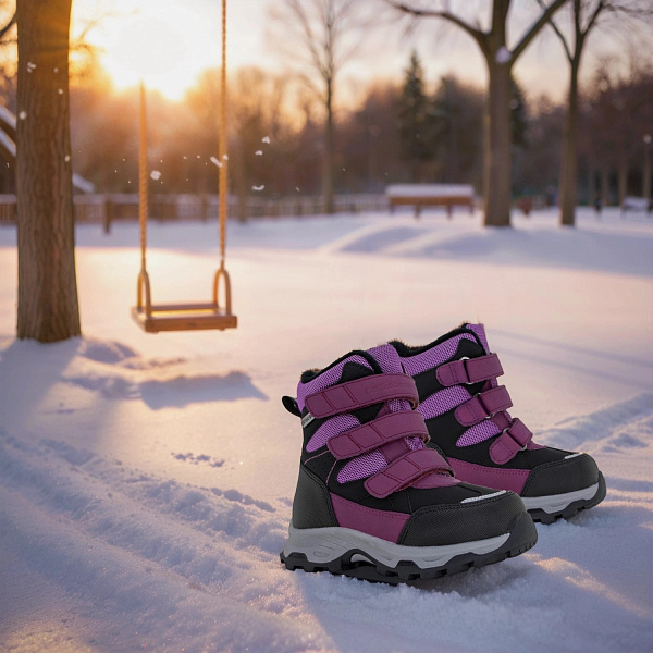 Детские полусапожки Orthoboom 67055-02 виноградный с черным