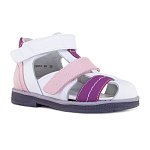 Детские сандалии Orthoboom 25057-08 белый-розовый-ежевичный