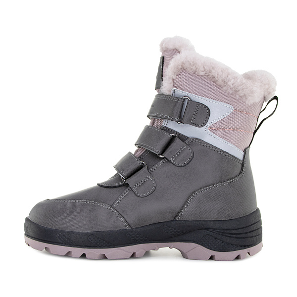 Детские полусапожки 63395-43 стальной с пыльно-лиловым