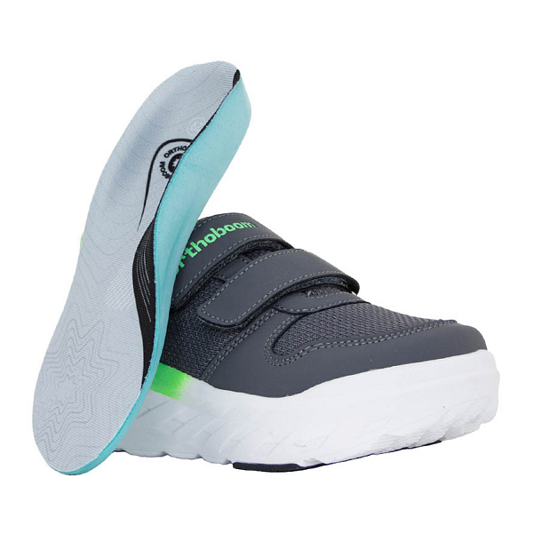 Детские кроссовки Orthoboom 30223-04 черный с салатовым