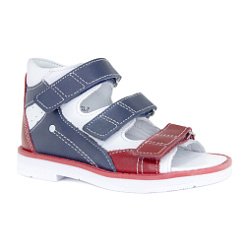Детские сандалии Orthoboom 25057-07 синий-красный-белый фото 1