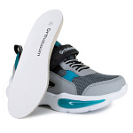 Ортопедические Детские кроссовки Orthoboom 32223-21 черно-серый с бирюзой с легкой подошвой Аэро фото 6