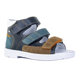 Детские сандалии Orthoboom 27057-01 темно-изумрудный 
с каштановым фото 1
