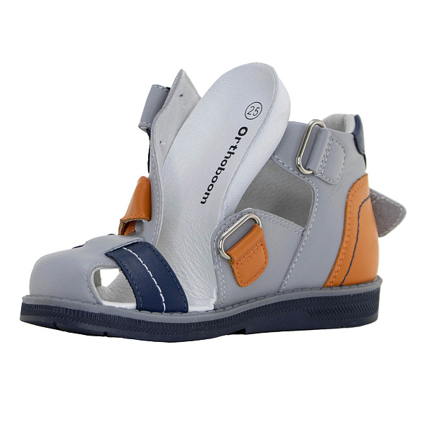 Детские сандалии Orthoboom 25057-08 серый-коричневый-синий