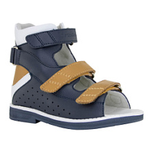 Детские ботинки летние Orthoboom 71057-01 темно-синий 
с карамельным фото 1
