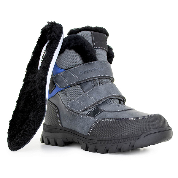 Детские полусапожки Orthoboom 67054-03 сланцево-серый с ультрамарином