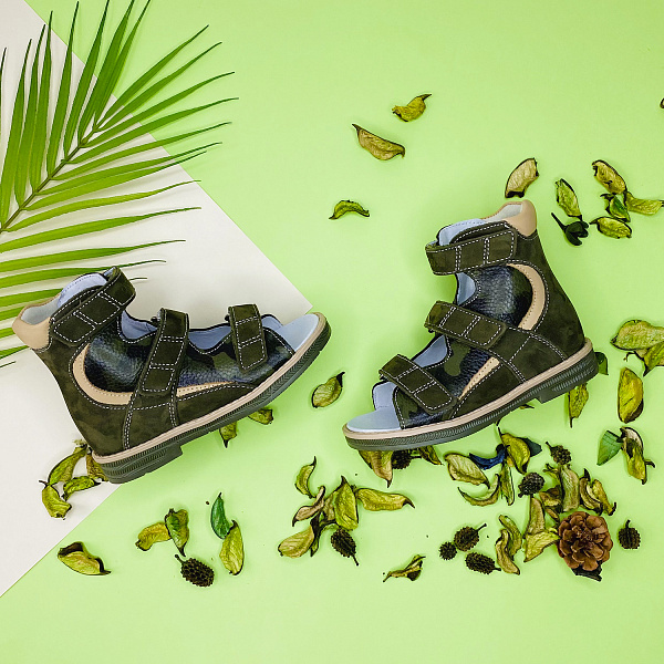 Детские сандалии Orthoboom 71597-33 болотный милитари