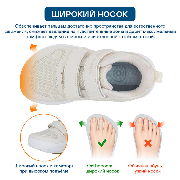 Детские кроссовки Orthoboom 30223-05 молочный
