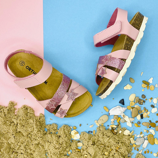 Детские биркенштоки Orthoboom 20325-12 розовый со звездами