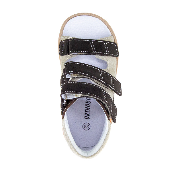 Детские сандалии Orthoboom 25057-10 темно-коричневый-бежевый