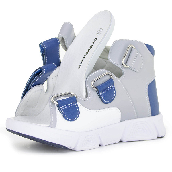 Детские сандалии Orthoboom 27057-10 платиново-сапфировый