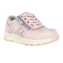 Кожаные детские кроссовки Orthoboom 37054-01 пудровый 
со звездами фото 1