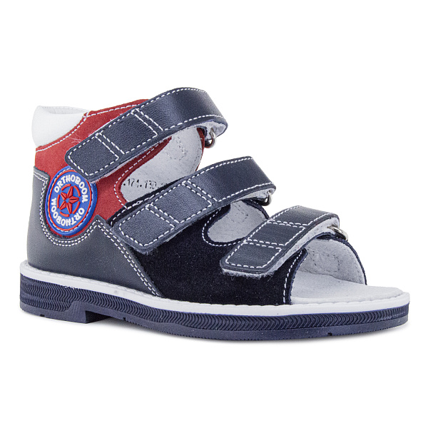 Детские сандалии Orthoboom 25057-10 темно-синий-красный с белым фото 1