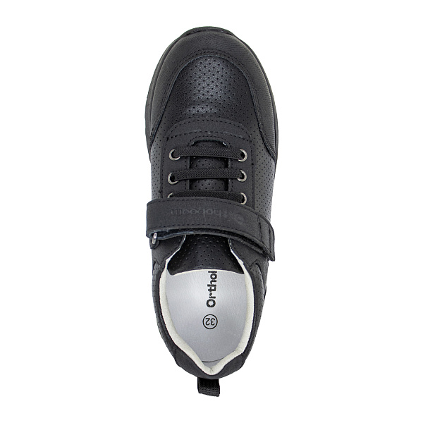 Детские полуботинки Orthoboom 97057-05 черный с перфорацией